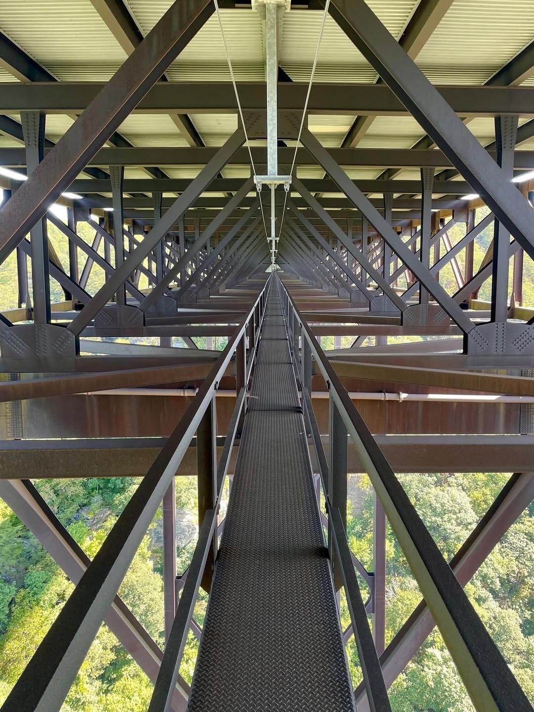 Bridge Walk catwalk beneath the New River Gorge Bridge