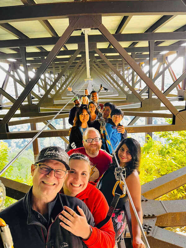 Tour group on the bridge walk